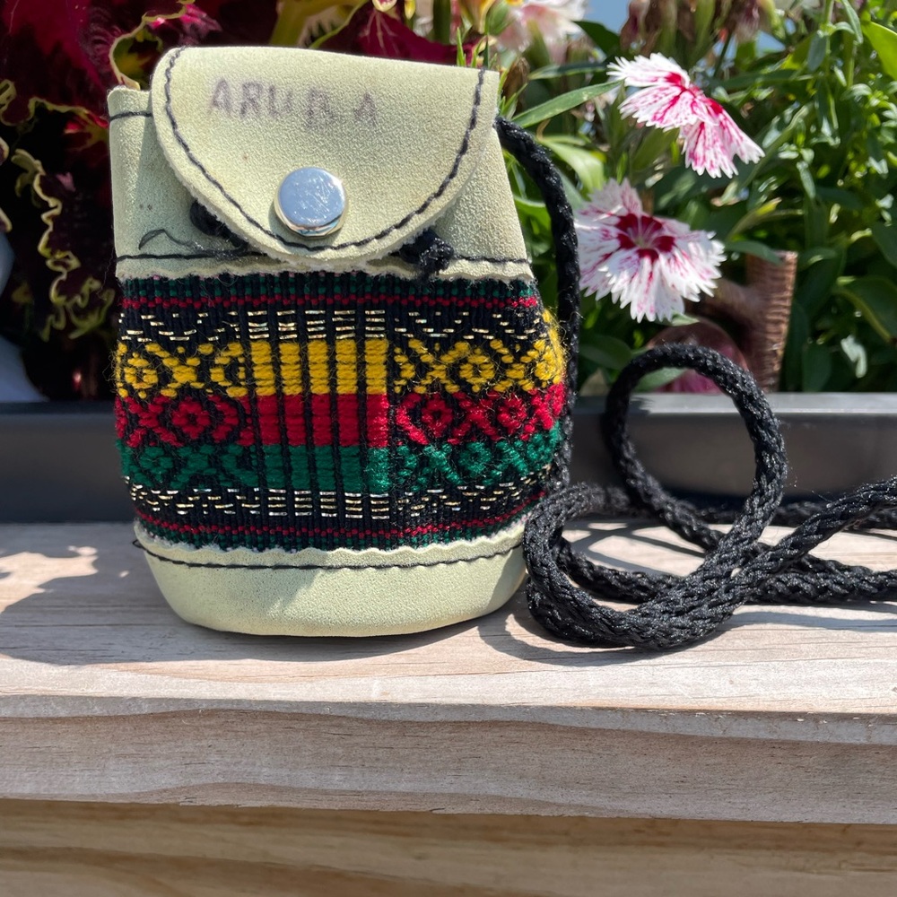 3” Small necklace hippie stash coin medicine bag